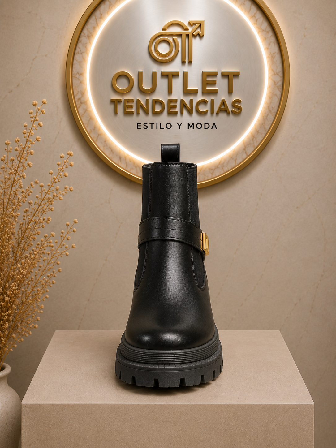 Botín eco cuero Negro