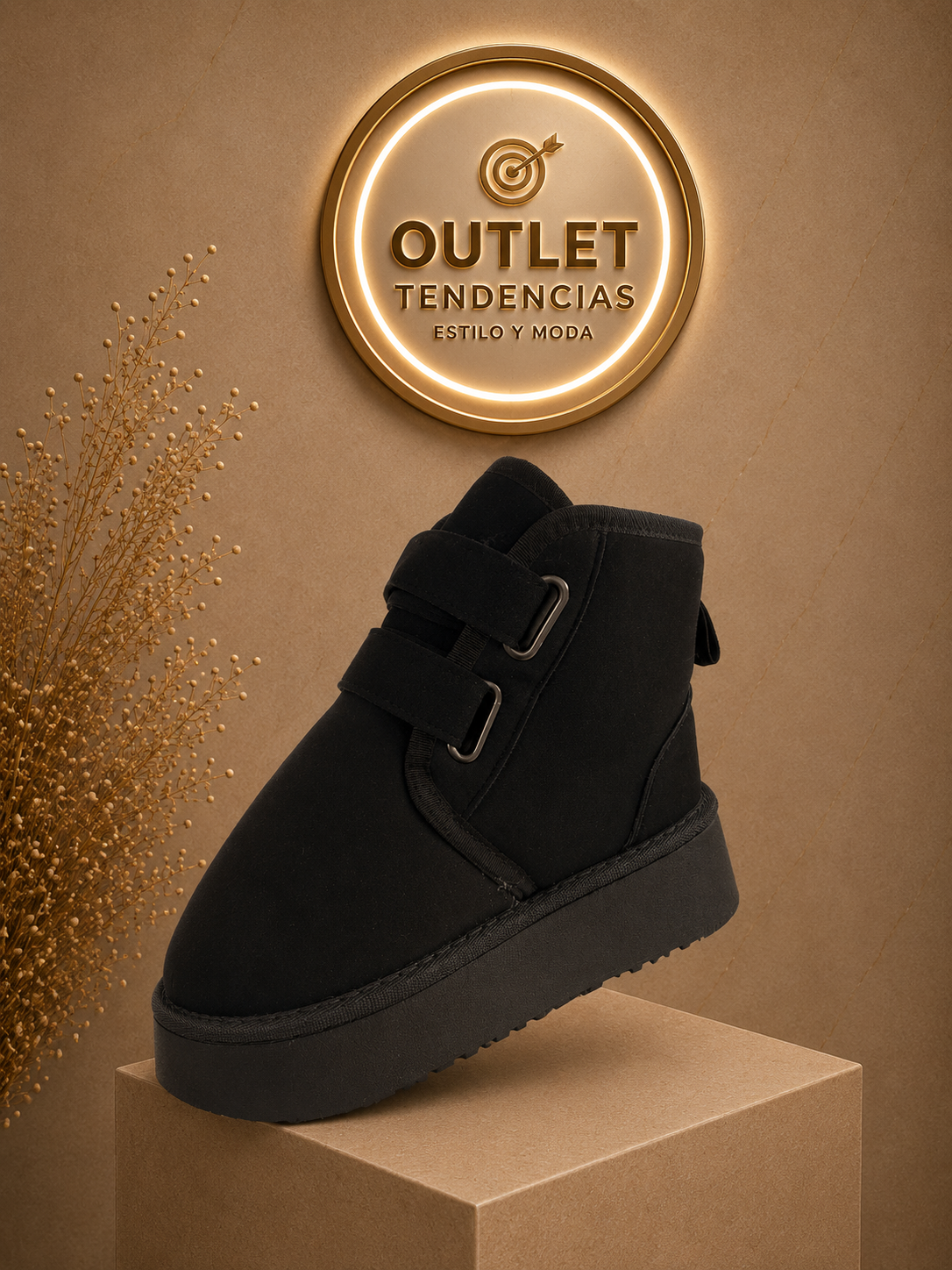 Pantubota UGG Velcro Negro