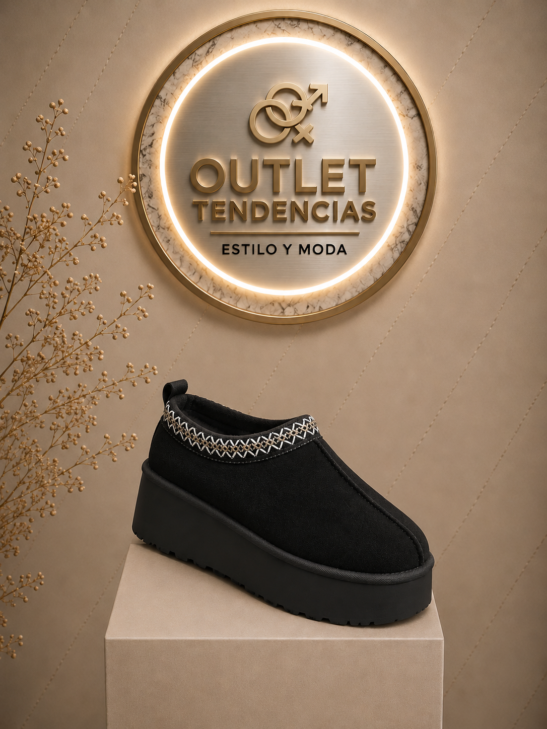 Pantubota media caña Negro