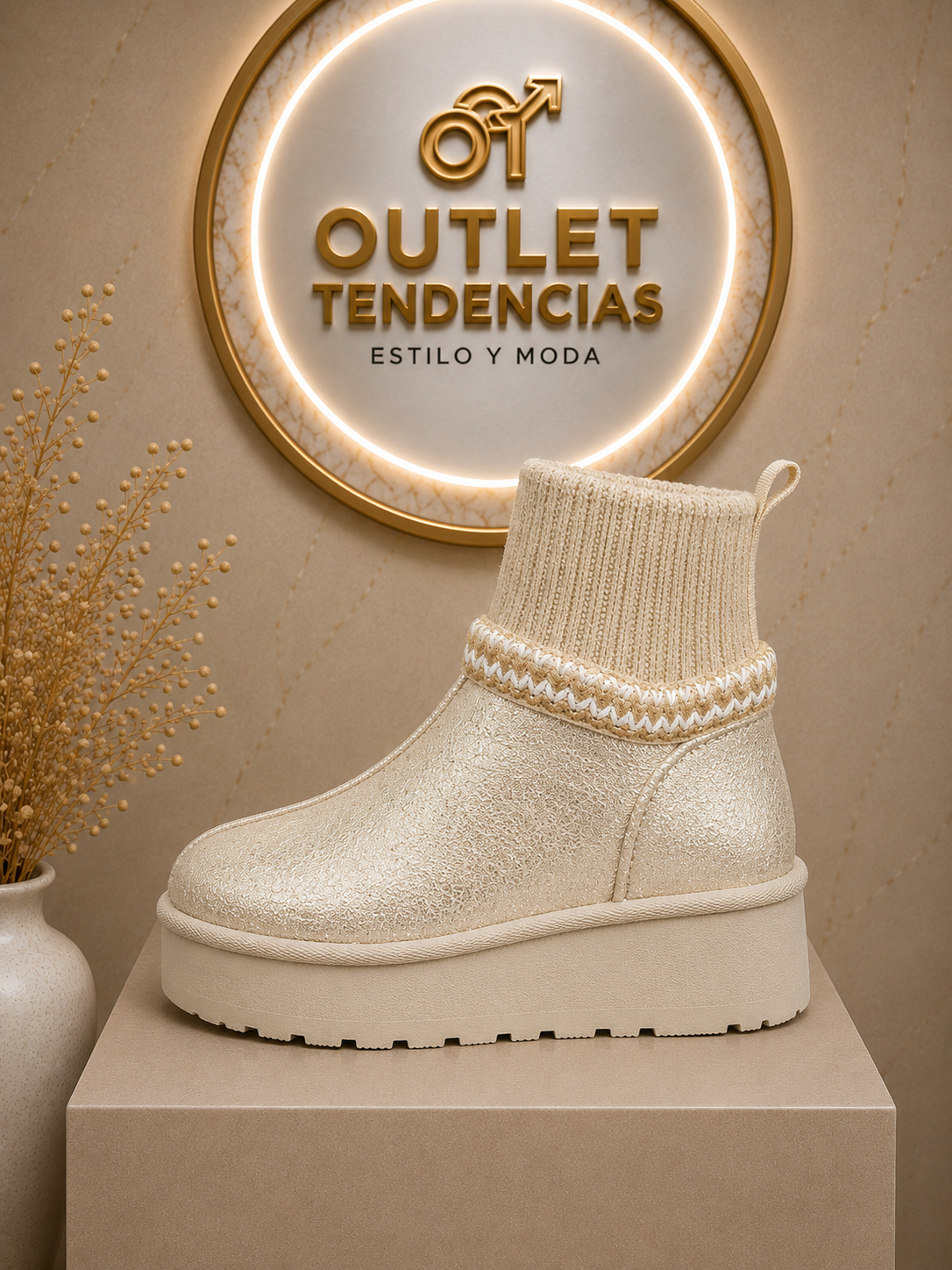 Pantubota Calcetín Beige